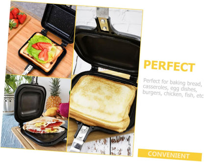 Sandwich Skillet, Non-stick Kitchen Sandwich Maker for Grilled Cheese, Double Side Frying Pan, Kitchen Essential Grill