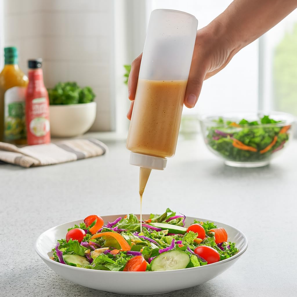 Nozzle, 12-Ounce HIC Kitchen Refillable Squeeze Bottle with Precision Clear, BPA Free