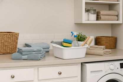 Tribello Plastic Wash Tub Dishpan Basin and Foot Bath for Soaking Feet, Laundry Hand Wash Bucket, Dish Pans for Washing and Storage Cleaning Supplies - 12 Quarts - Heavy Duty - Made in USA (White)
