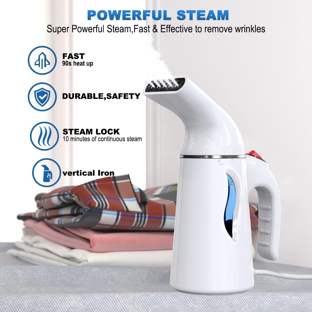 S·K·G SOUKENGEN Garment Steamer - Portable 150ml Travel Steam Iron for Clothing Wrinkle Removal, 110V