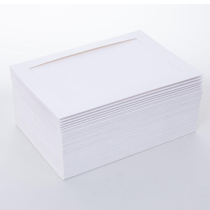 Litpoetic 50 Count Photo Frame Cards with Envelopes 4x6 Paper Picture Frame Notecards Photo Card Holder and Envelopes Set for Mother's Day Father's Day Graudation Wedding Birthday Classroom DIY-White