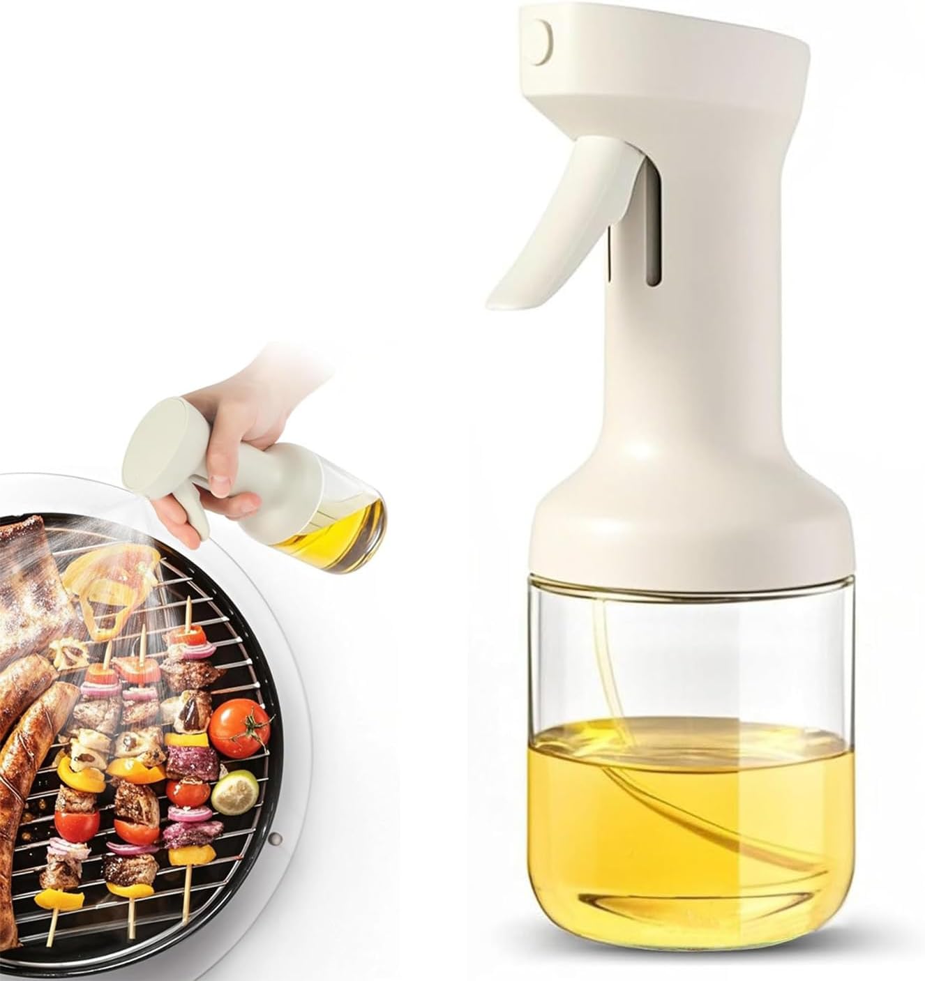 Povinmos Cooking,16oz/450ml 16oz) Glass Olive Oil Sprayer for - Olive Oil Dispenser for Kitchen Gadgets,Air Fryer,Salad