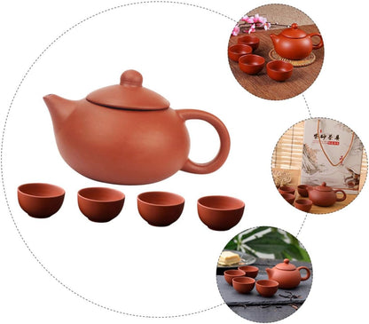1 Set Purple Clay Teapot Set, Travel Chinese Tea Set with Teapot and Cup for Grace Tea Ceremony Accessories