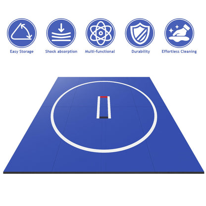 ETOYA Wrestling Mat 10'x10'/3 * 3m for Home Outdoor Indoor, 1.2" Thick Foldable XPE Jiu Jitsu Floor Exercise Mat for Martial Arts, MMA, Yoga, Kids Play & Gym Workouts
