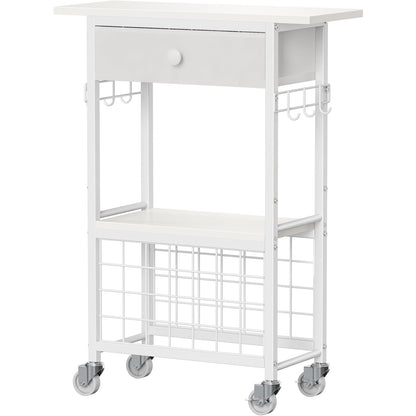 Snughome Craft Cart Compatible with Cricut Maker, Craft Organizers and Storage Table for Cricut Cart with Wheels, Drawer and 28 Vinyl Roll Holders, White, 23.6"(L) x 9.5"(D) x 31.7"(H)