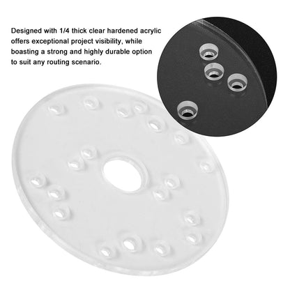 Router Base Plate Replacement, Universal Router Base Adaptor with Centering Pin Acrylic Router Base Attachment Woodworking Router Accessories Parts