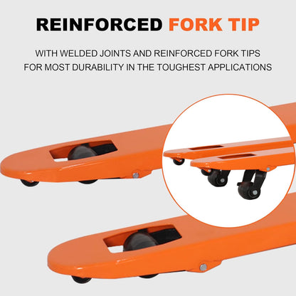 Tory Carrier Manual Pallet Jack 5500lbs Capacity, Hand Pallet Truck 48" L×21" W Fork Size-2PCS