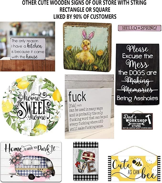 Please Be Kind to Flush Toilet Paper Sign - Farmhouse Septic Tank Decor, 8 x 8 Inch Rustic Wood Sign