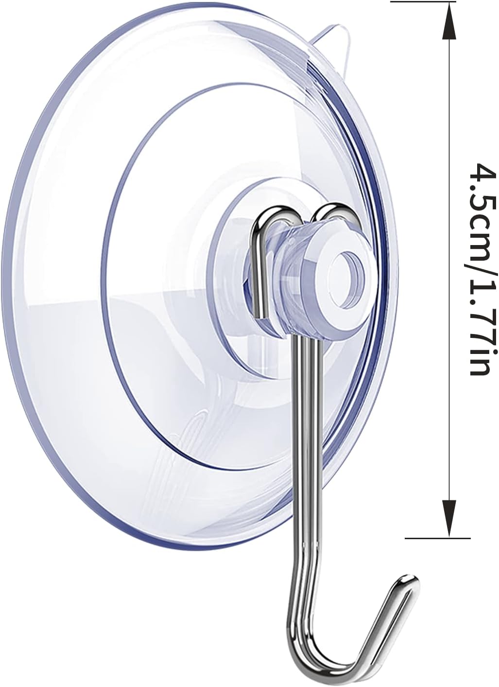 Suction Cup Hooks 15 Pack, 1.77 Inches Clear Suction Cup Hooks for Glass Window Decor, Shower Bathroom, Reusable PVC
