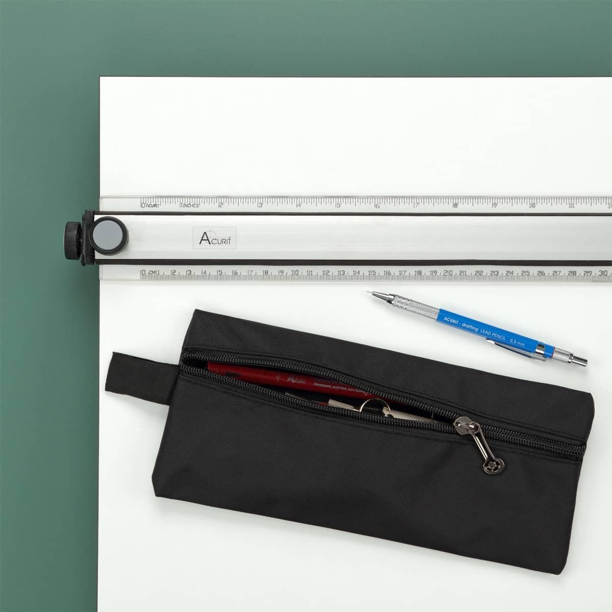 Acurit Multi-Angled 20”x26” PXB Drawing Board & Travel Bag for Artists & Drafters - Portable Tabletop Workspace, Drawing, Sketching, Painting - Laminated Surface w/Ruler & Parallel Motion Bar