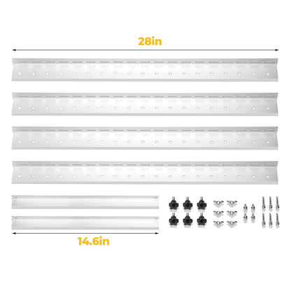 BougeRV 28in Adjustable Solar Panel Tilt Mount Brackets with Foldable Tilt Legs, Solar Panels Mounting Support up to 100 150 200 Watt Solar Panel for Roof, RV, Boat, and Off-Grid
