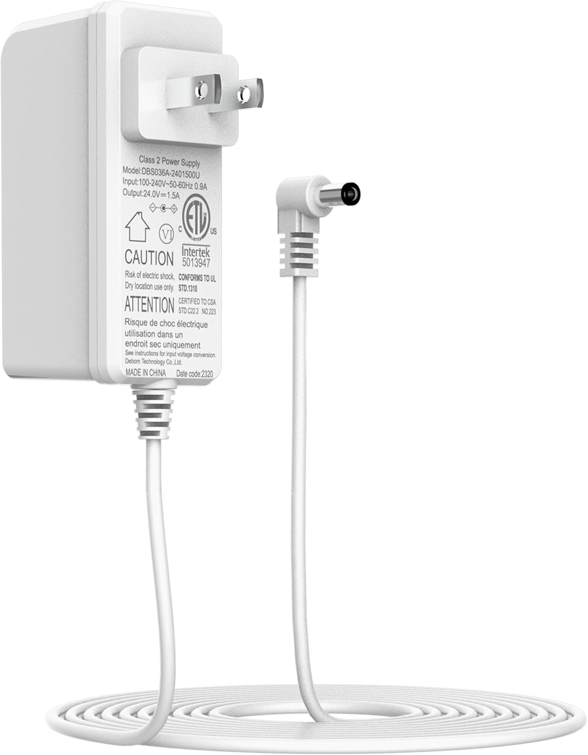 Air Purifier Power Adapter Charger for Jafaenda JF180/JF260 Replacement Charger 24V 1.5A, White US/CA