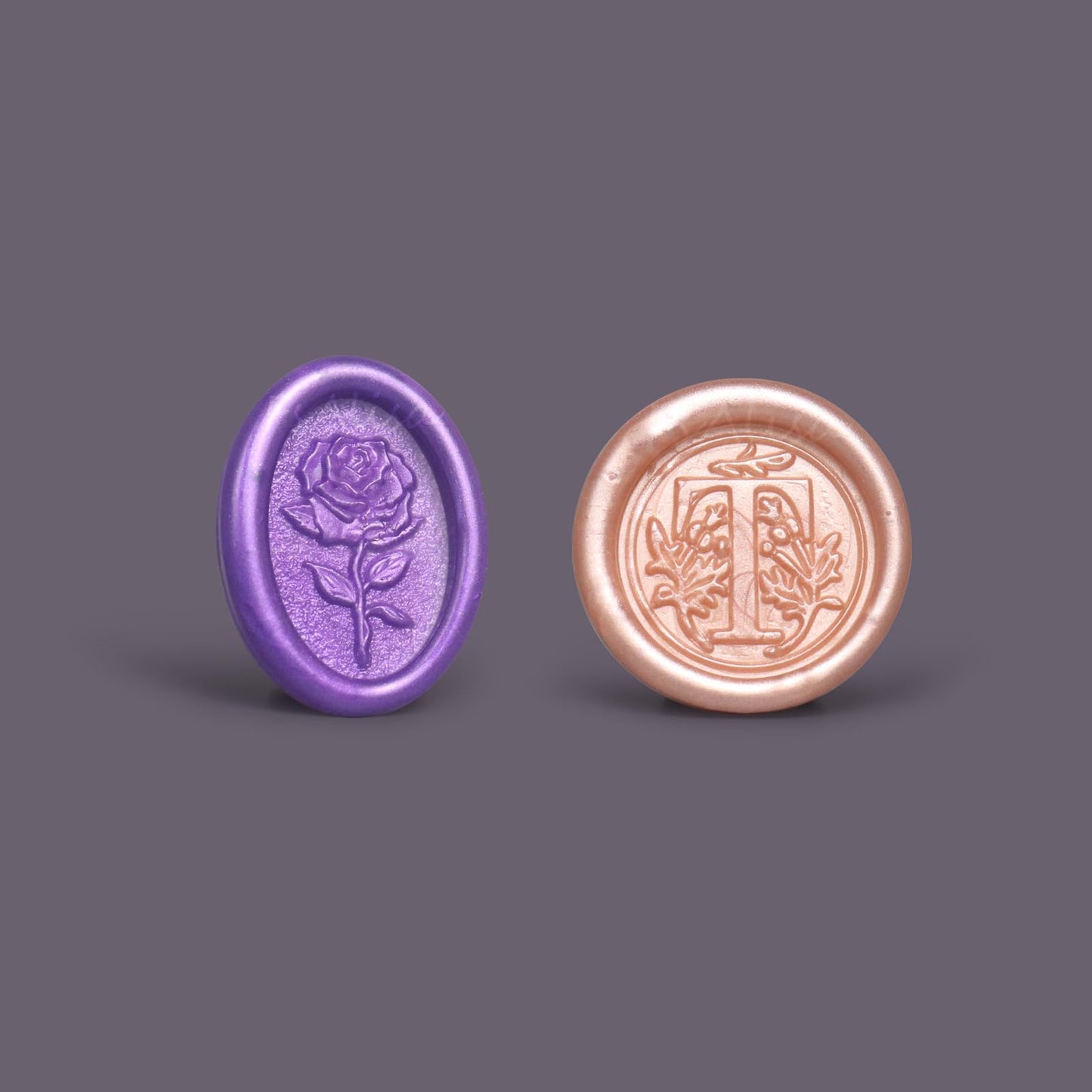 fsalisa 2PCS Metal Wax Seal Molds for 1 Inch Wax Sealing Stamp, DIY Craft Adhesive Waxing for Wedding Invitations Cards Letters Envelopes Wine Wrapping (Elliptic & Round Shape)
