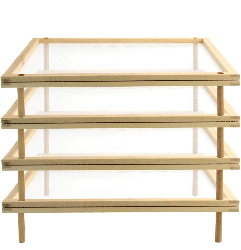 Eppicotispai Set of 4 Stackable Food Dryers to Assemble into a 4-Tier Food-Dryer Rack