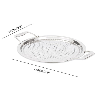 All-Clad Accessory, Stainless Steel Strain & Splatter Guard, 10.5-Inch, Easy, Mess-Free Straining, Multifunctional Design, Pots and Pans, Cookware, Kitchen Gadgets, Cooking Tools, Silver