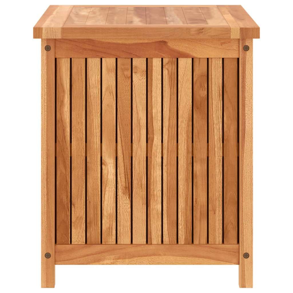 Kalmrek Patio Storage Box Solid Wood Teak 23.6"x19.7"x22.8" Outdoor Garden Deck Yard Porch Chest with Lining Organizer Bench for Cushion Tool Firewood