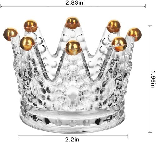 Crown Glass Tealight Candle Holders - Set of 12 Elegant Votive Holders for Weddings & Home Decor