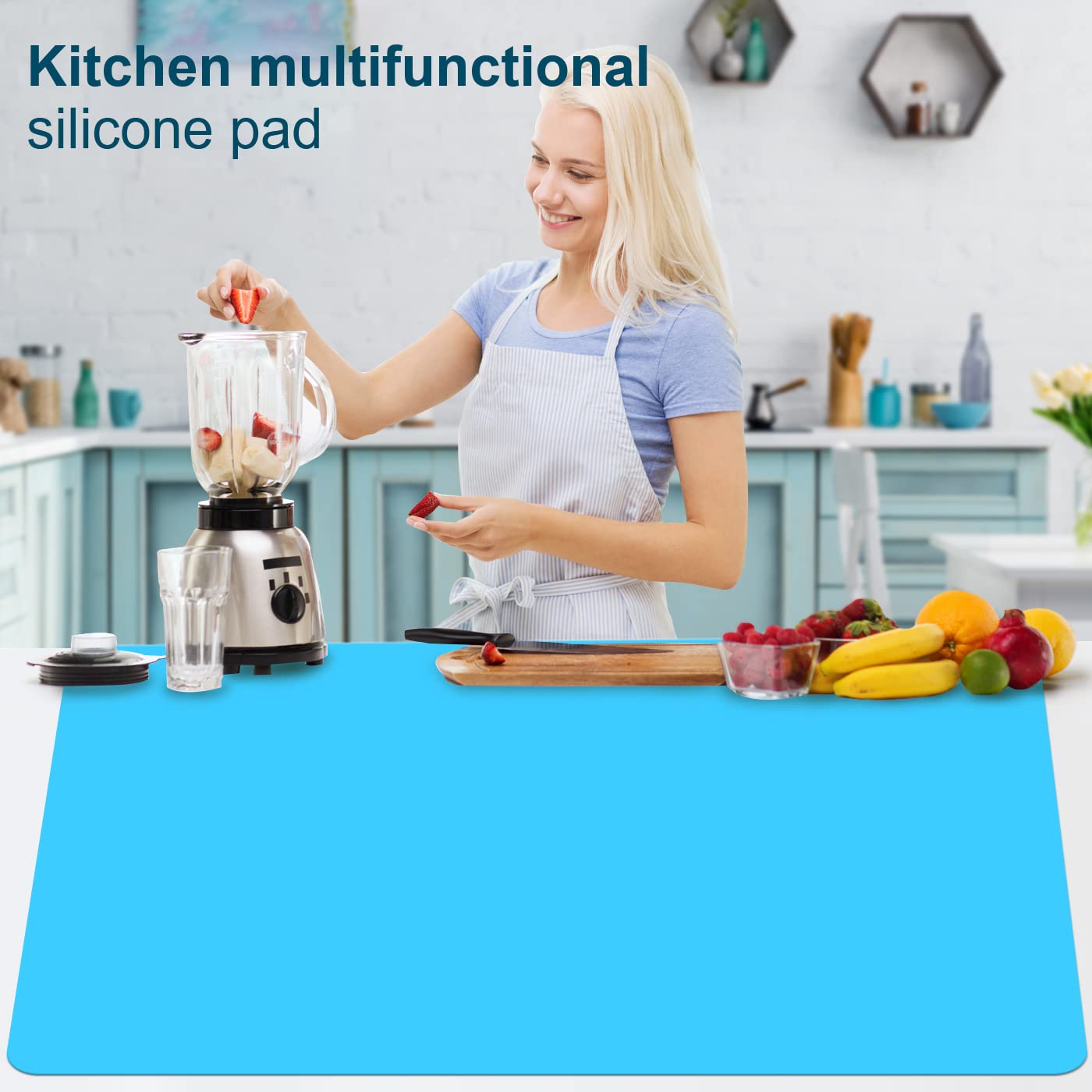 36" x 24" Extra Large Silicone Mat for Epoxy Resin, non-slip, heat-resistant, demolding, etc. (Black)