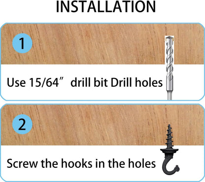 OBSTKUCHEN 6 Pack, Heavy Duty Ceiling & Wall Mount Hangers, Swag Style Drill-in Hooks for Hanging Plants, Chandeliers