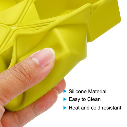 Patikil 4-Compartment Silicone Soap Mold - 2 Pack Hexagon Molds for Handmade Soap, Lotion Bars, Bath Soap, Cake, Chocolate, Candles, Ice Cubes - Yellow