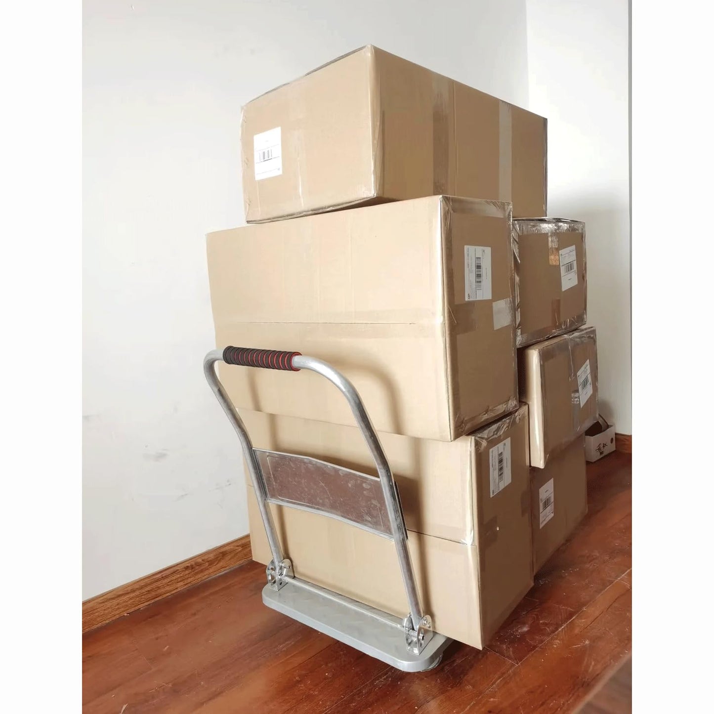 Heavy Duty Platform Truck Cart, Flatbed Cart Folding Hand Trucks, 2200lbs, with 6" Swivel Casters, for Loading and Storage Garage Warehouse Moving Truck