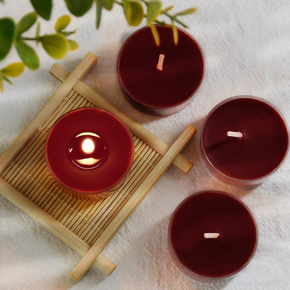 DEYBBY Scented Tealight Candles, Long Lasting Soywax Tea Candle Used for All of Holders|Clear Cup|12 Counts|Up to 4 Hour Burn Time|Apple Cinnamon