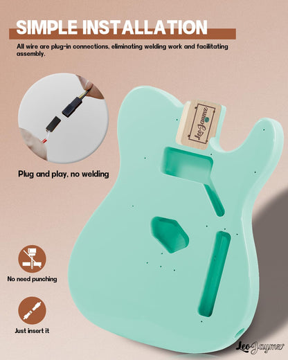 Leo Jaymz Print DIY Electric Guitar Kits (TL Surf Green (New))