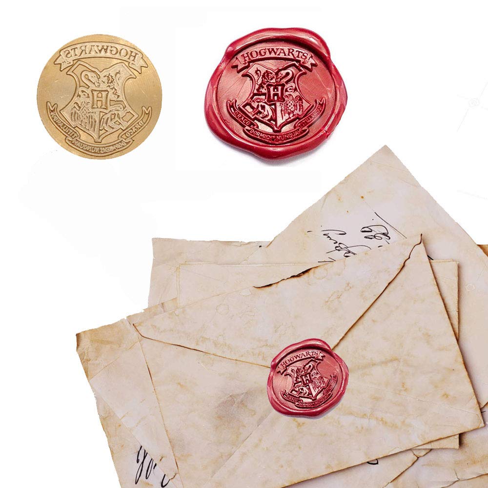 BELMAKS 7PCS Harry Potter Wax Stamp Seals Kit with Vintage Seal Wax Stamp Hogwarts for Postcard Invitation Letters Gifts and Crafts Letter Prints Envelope Wooden Set