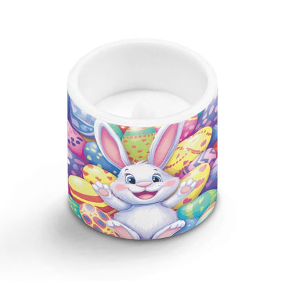 Merkmak 4 Pack Easter Day Flickering Flameless Candles with Timers Battery Operated LED Candles with Remote Tea Lights for Party Decorations, Cartoon Easter Egg Bunny