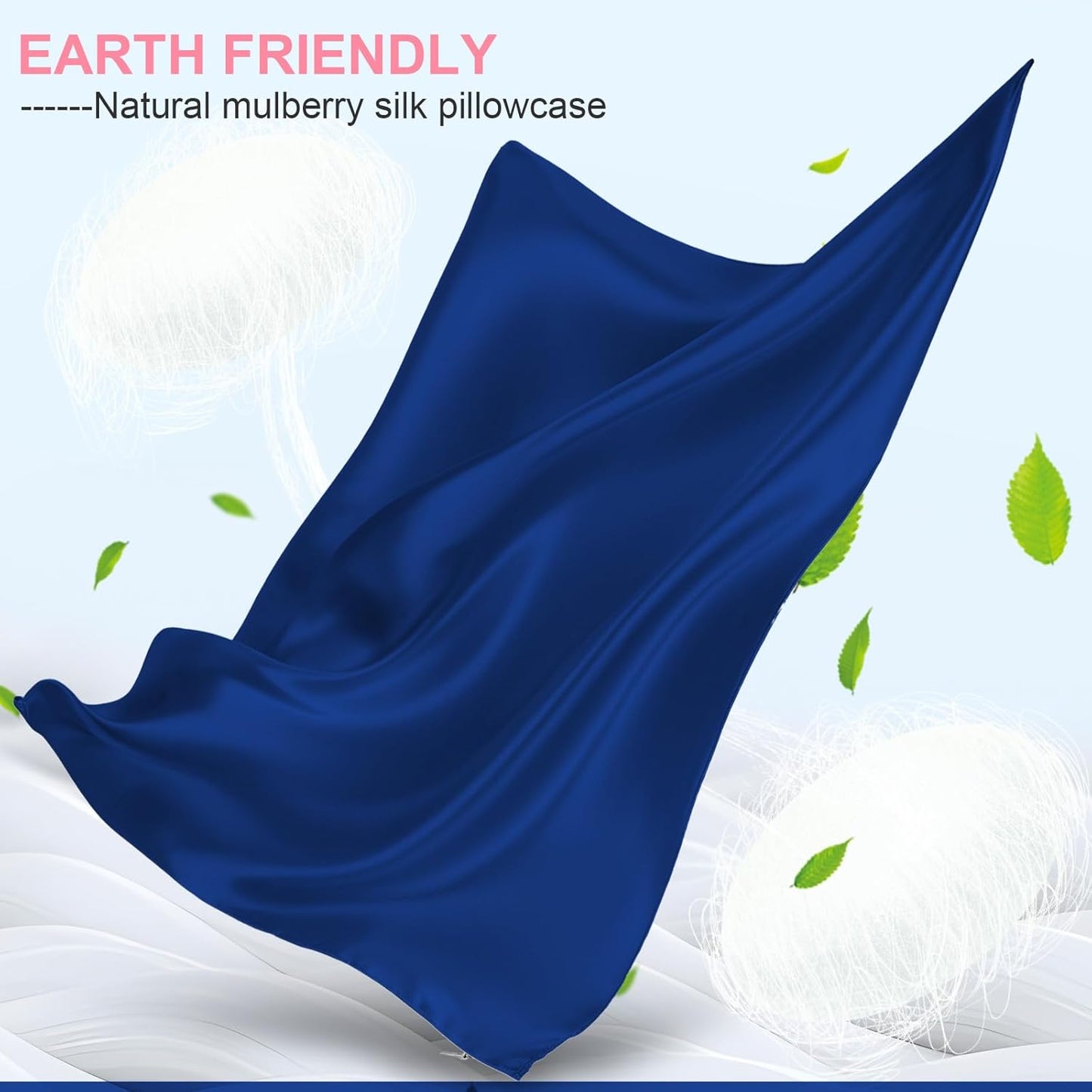Skiennix Mulberry Silk Pillowcase - Queen Size, Hidden Zipper, Smooth & Breathable Cooling | Royal Blue