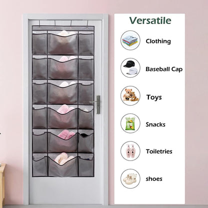 6 12 Over The Door Hanging Shoe Rack Organizer with Extra Large and Large Fabric Pockets Shoe Holder for Home Storage