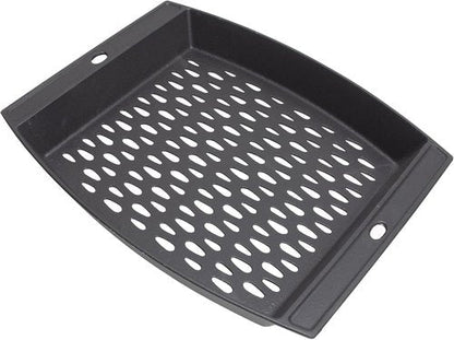 Cast Iron Grill Basket by [Brand Name] - 15"x12" Outdoor Grill Pan for Fish & Veggies | Compatible with Weber, Napoleon, Char-Broil