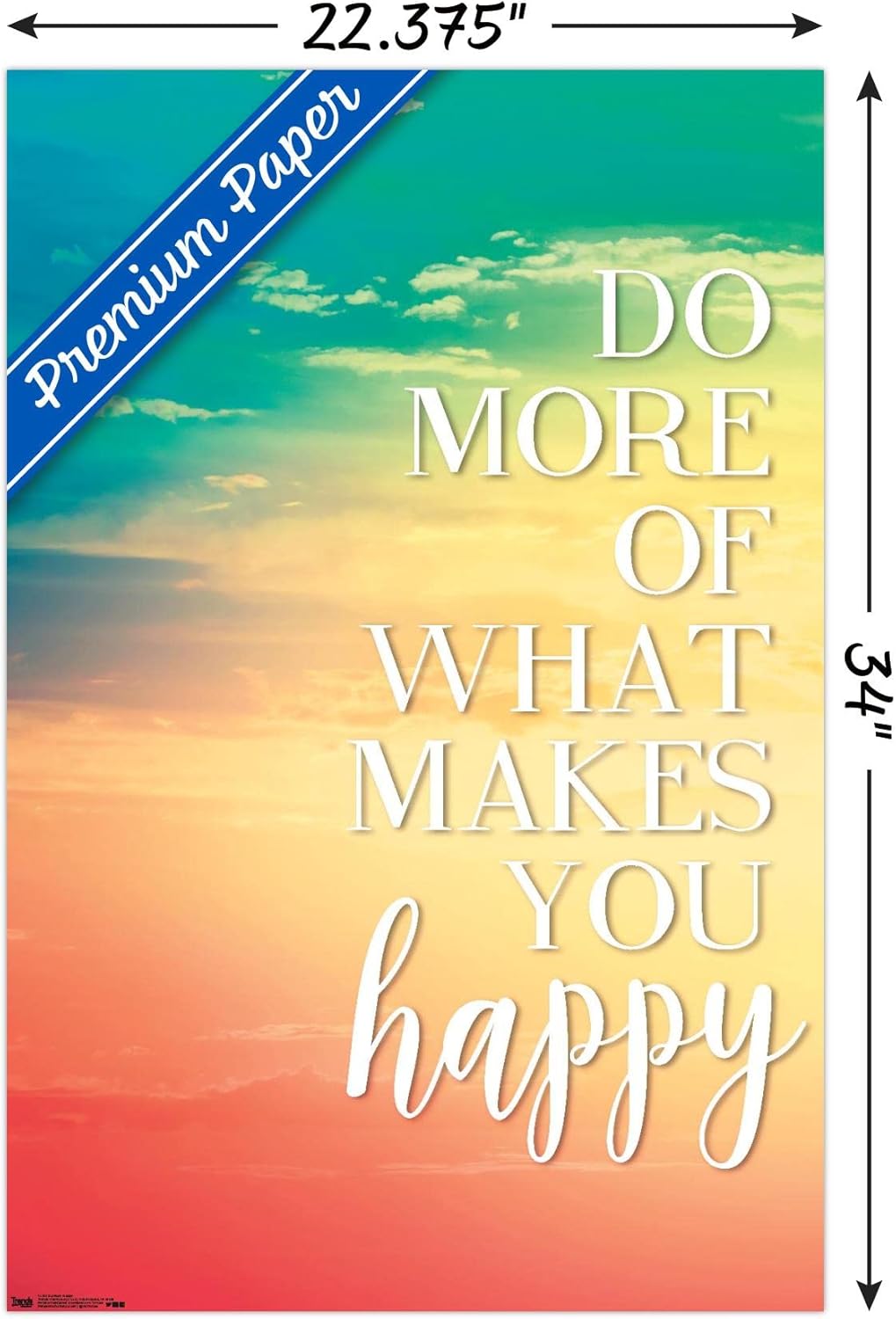 Trends International Do More Of What Makes You Happy Wall Poster, 22.375" x 34", Premium Poster & Clip Bundle