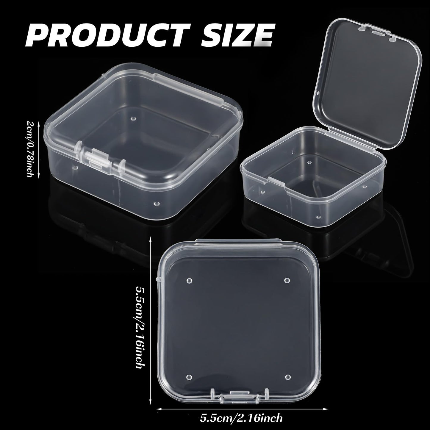 120 Pcs Clear Plastic Beads Storage Containers Box Mini Sizes Rectangular Boxes Small Empty Organizer for Collecting Small Items, Jewelry, Hardware, Arts Crafts Accessories