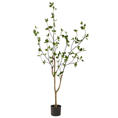 Nearly Natural 5ft Citrus Artificial Tree with Bendable Branches, Realistic 60in Minimalist Fake Tree with Nursery Planter for Indoor Home Decor, Living Room, and Office Decor