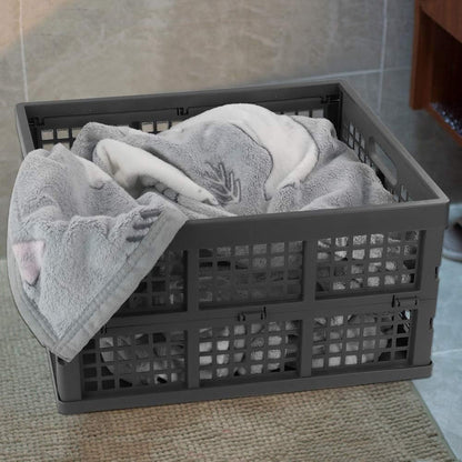 Ramddy 34 3 Packs, Collapsible Milk Crate Quart Stackable Folding Crate for Storage - Save Space