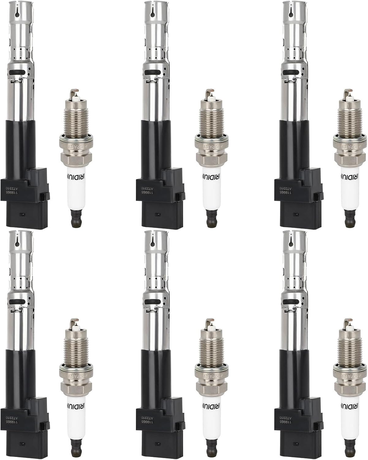 ECCPP 3 ignition coils with 3 iridium Spark Plugs,UF808,coils packs,for Smart Fortwo 2016-2017 0.9L‎224332428R,UF-808