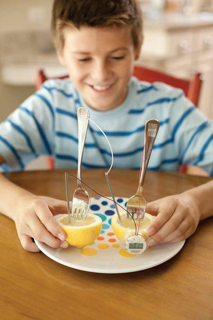 4M 12 Count (Pack 1) Kidzlabs Lemon Powered Clock, Chemical Electrical Science Lab Experiment - STEM Toys Educational