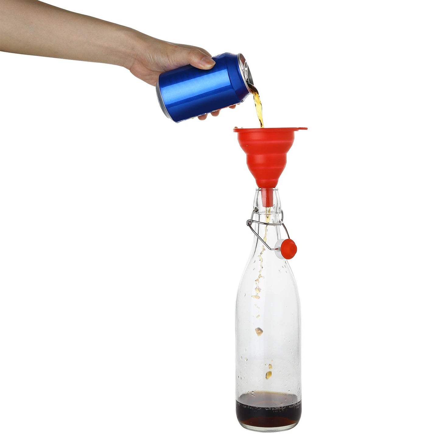 Flip Top Glass Bottle [1 Liter / 33 fl. oz.] [Pack of 6] – Swing Brewing with Stopper for Beverages, Oil, Vinegar, Kombucha, Beer, Water, Soda, Kefir Airtight Lid & Leak Proof Cap Clear