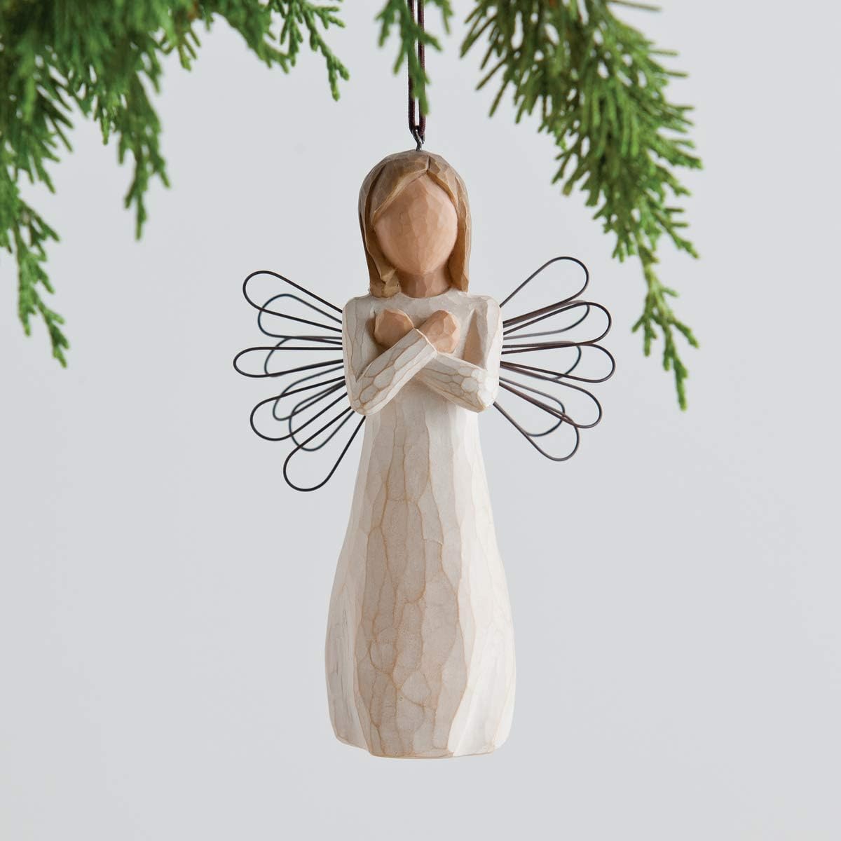Willow Tree Sign for Love Ornament, Hand-Painted Sculpted Figure