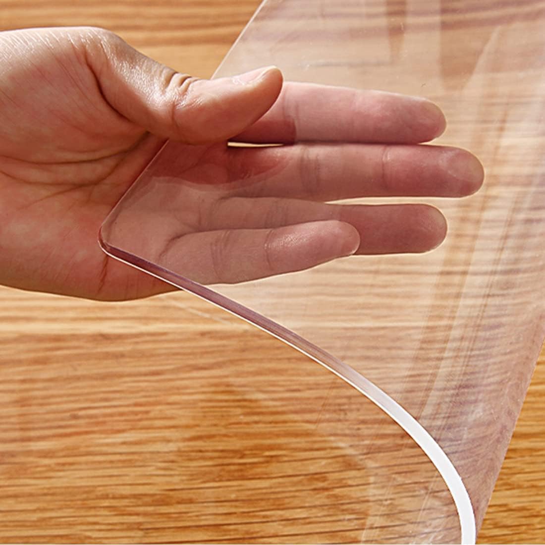 Clear Desk Cover Protector, 1.5mm Thick Heavy Duty PVC Desk Pad Mat 12x60 In for Dining Table, Craft Table