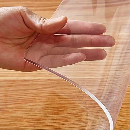 Clear Desk Cover Protector, 1.5mm Thick Heavy Duty PVC Desk Pad Mat 12x60 In for Dining Table, Craft Table