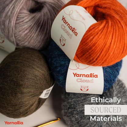 Cloud Chunky Blend Yarn 2-Pack, Super-Soft Baby Alpaca & Merino Fiber Blown into a Recycled Polyamide Tube, Premium Yarn Spun in Peru, Available in 12 Colors for Knitting and Crocheting, Snow.