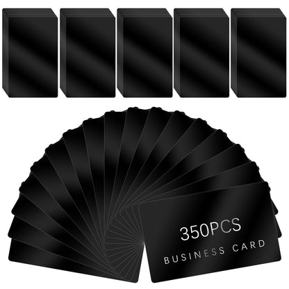 350 Pcs Metal Business Card Blanks, Black Aluminium Metal Business Cards for CNC Laser Engraving Engraver Multipurpose Personalized Custom Business Cards Blank Thickness 0.01 Inch