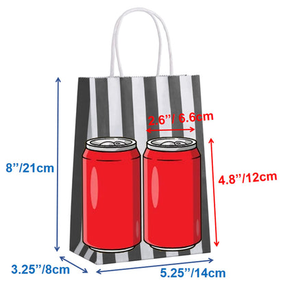 Ronvir 50Pcs Small Gift Bags,Black & White Striped Recycled Paper Bags