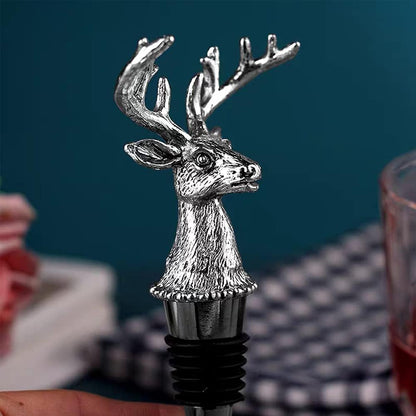 Wine Bottle Stopper with Airtight Seal, Decorative Deer Stainless Steel Antlers for Wine & Beverage