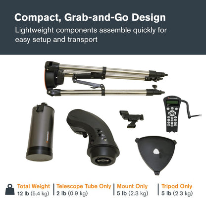 Celestron NexStar 90SLT-Mak Portable Computerised Maksutov-Cassegrain Telescope with Quick-Release Fork-arm Mount, Accessory Tray and 'Starry Night' Special Edition Software, Grey