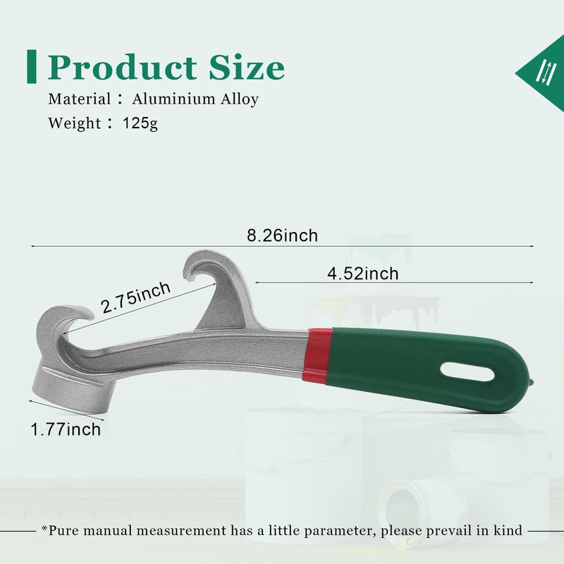Upgraded 5 Gallon Bucket Opener Tool - Heavy Duty Aluminum Lid Wrench with Non-Slip Grip, Paint Can Opener for Industrial & Home Use
