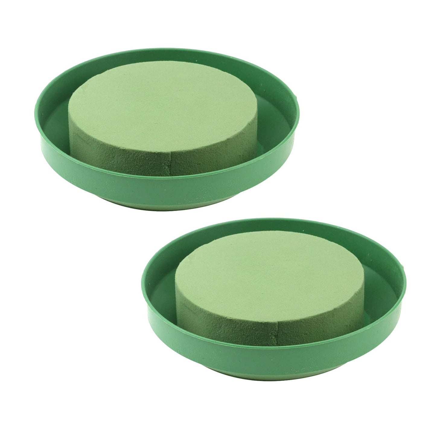 Mewutal 2PCS DIY Flower Arrangement Kit Rounds Floral Bowls with Foam Blocks for Holiday Celebration Birthday Wedding Party (6.5 Inch)