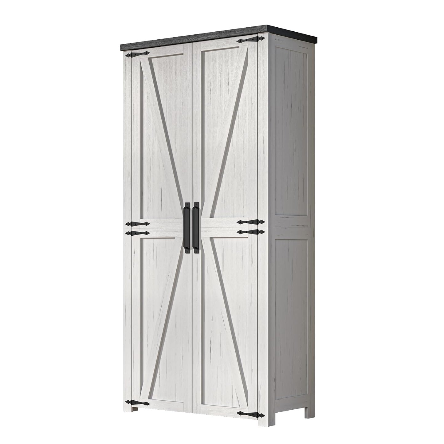 NEWOWNDS Craft Storage Cabinet with LED Lights – 72" Adjustable Shelves Sewing Organizer, Multi-Purpose Sewing Cabinet for Craft Room/Home Office Storage